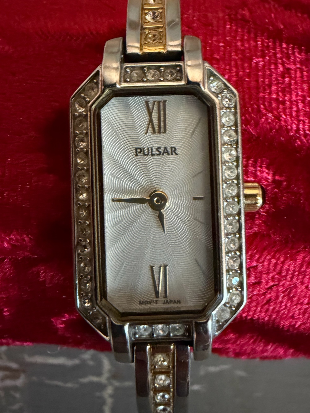 Pulsar Two-Tone Silver and Gold Crystal Accent Women's Watch